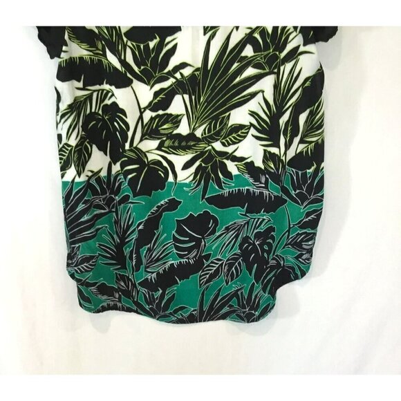 Old Navy Blouse Tropical Floral Colorblock Short Sleeve Pullover Size Medium - Picture 6 of 8